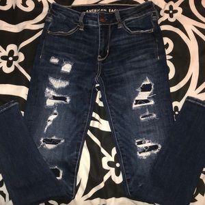 Ripped AEO Jeans, Dark Wash - Size 0 Short